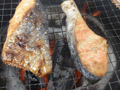 鮭の炭火焼き