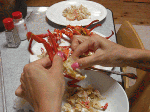 伊豆弓ヶ浜の伊勢えび料理　伊勢えびのパスタ