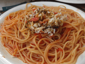 伊豆弓ヶ浜の伊勢えび料理　伊勢えびのパスタ