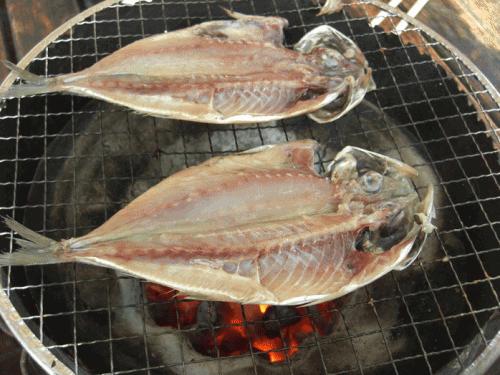 炭火あじ干物朝定食