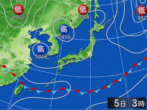 1週間前から天気図を観察して当日の天気図を正確に予測する