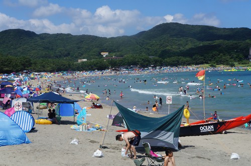 弓ヶ浜では夏の海水浴シーズンでもサップが出艇できる