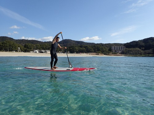 弓ヶ浜は夏の海水浴シーズンでもサップ可能です