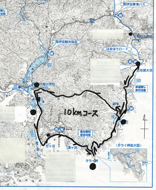 弓ヶ浜のハイキングのマップ