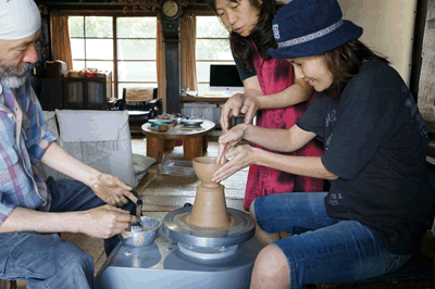 弓ヶ浜で陶芸体験